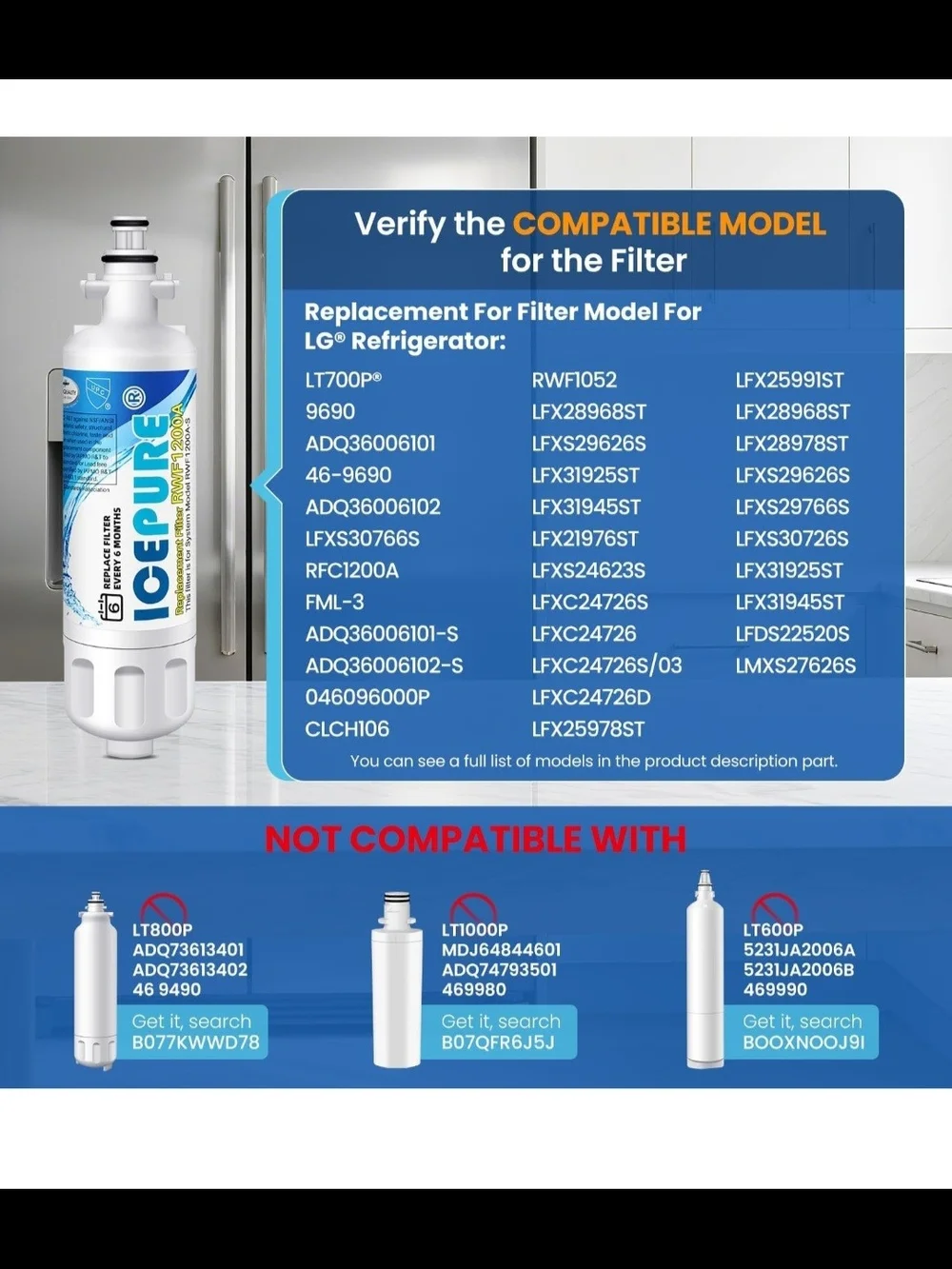 ICEPURE Refrigerator Water Filter and Carbon Air Filters